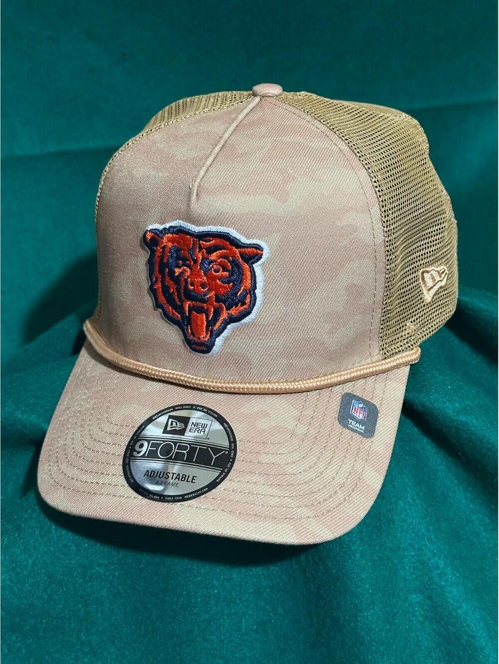 NFL Chicago Bears New Era 9FORTY A-Frame Roped Desert Camo Snapback Trucker OSFM